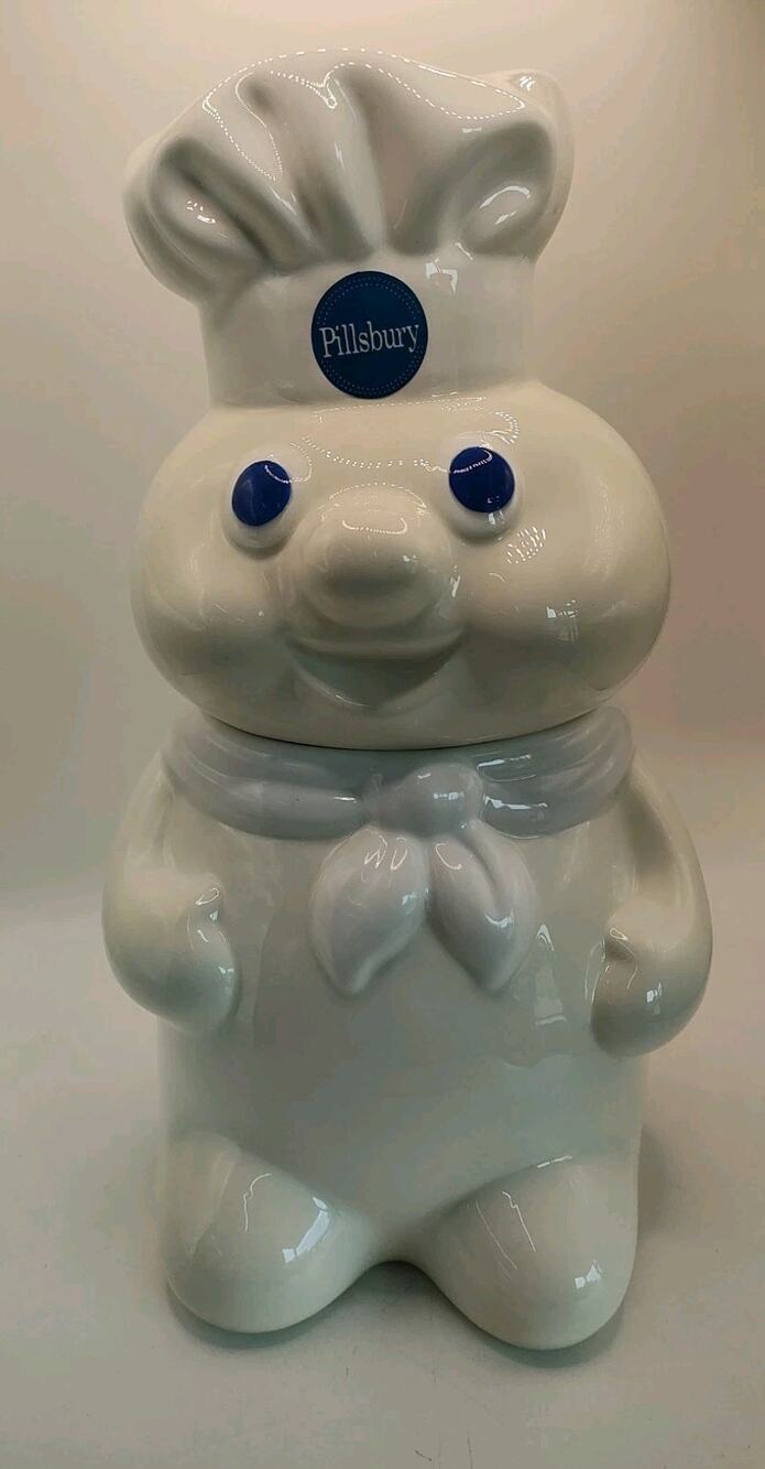 1988 Pillsbury Doughboy Cookie Jar Poppin' Fresh Benjamin & Medwin NOS